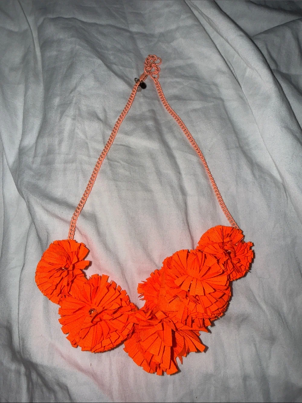 Crewcuts Neon Orange Floral Statement Necklace